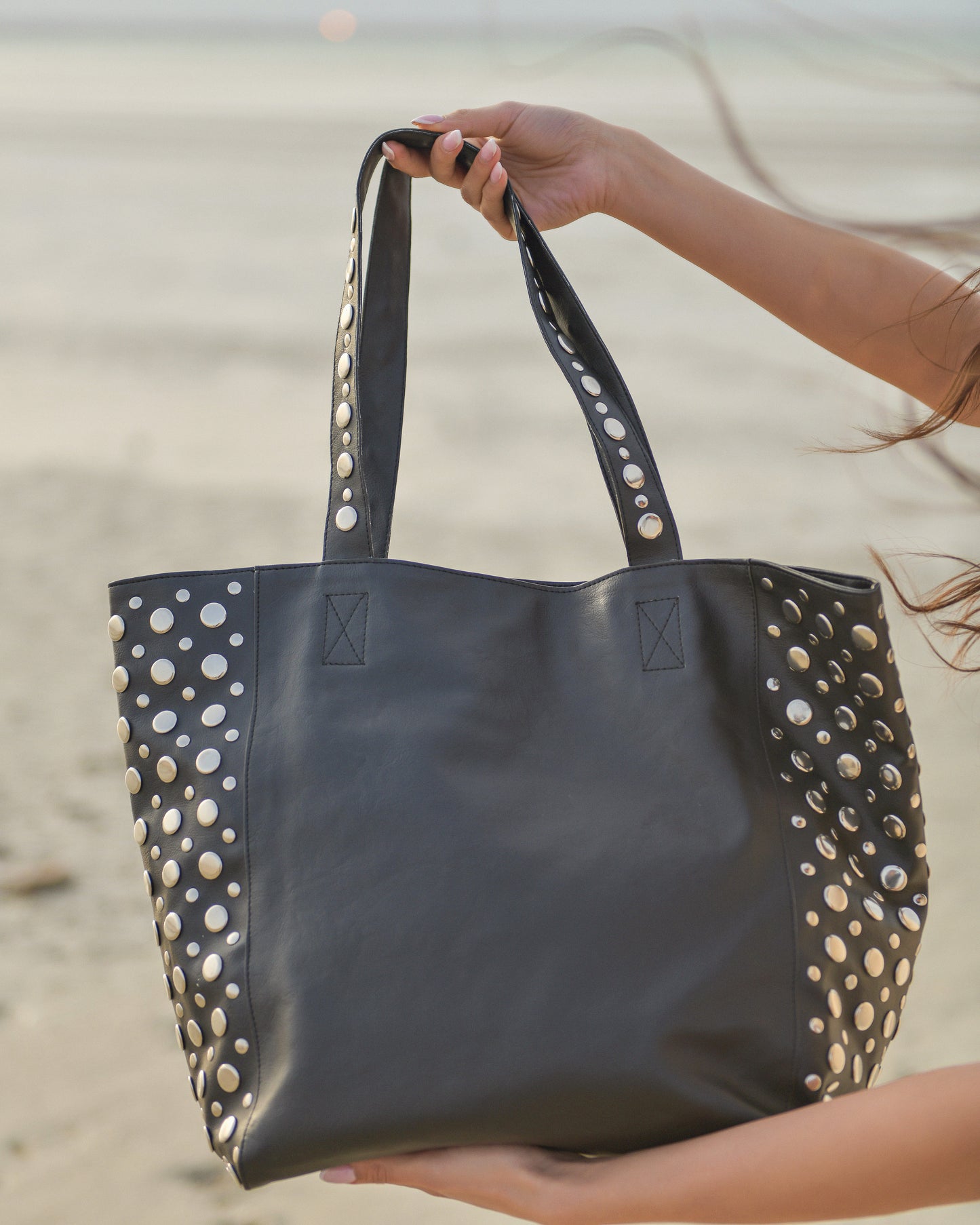 Bailey Studded Tote Bag Black