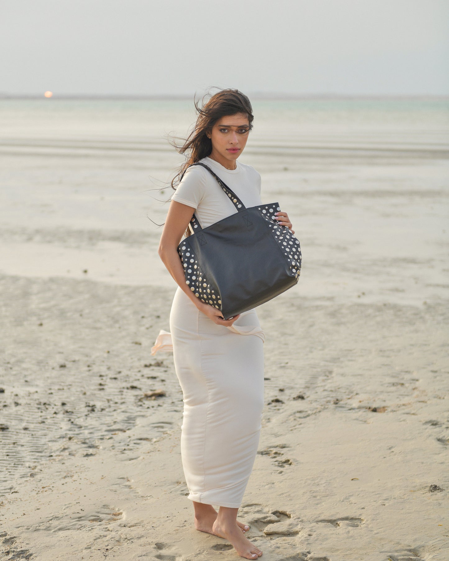 Bailey Studded Tote Bag Black
