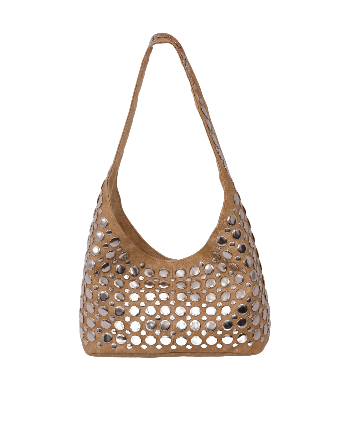 Britney Studded Shoulder Bag Beige