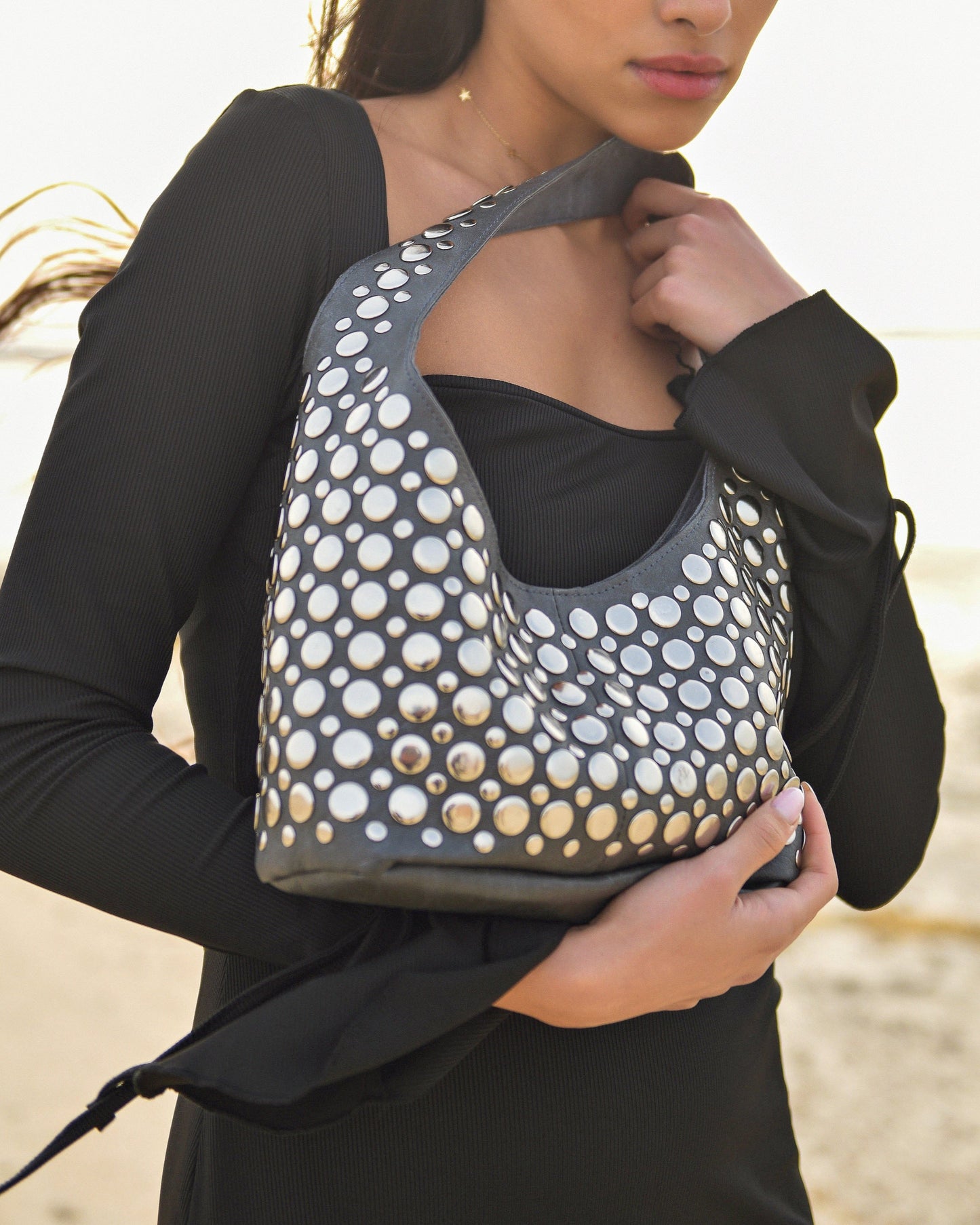Britney Studded Shoulder Bag