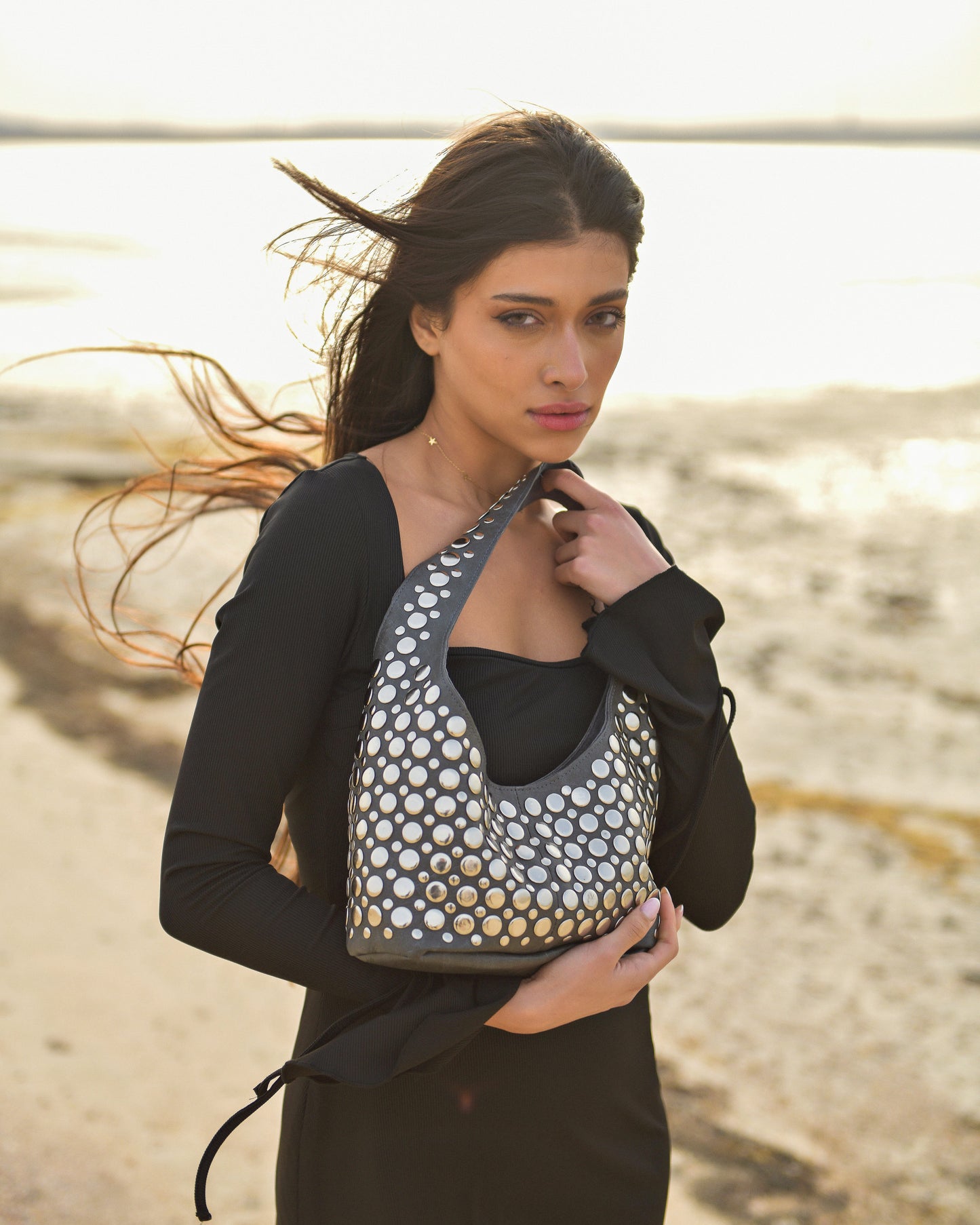 Britney Studded Shoulder Bag