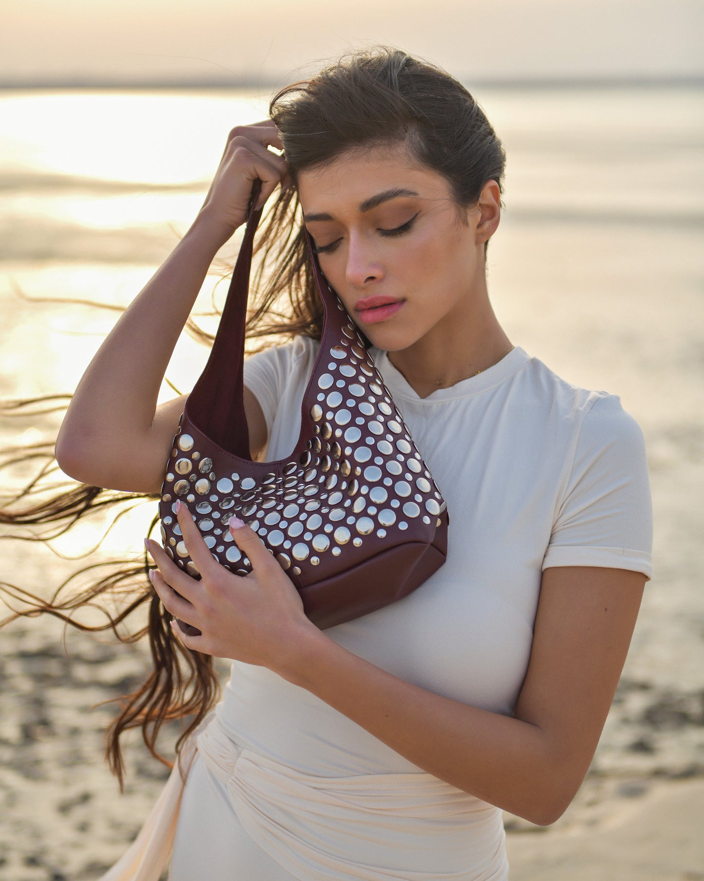 Britney Studded Shoulder Bag