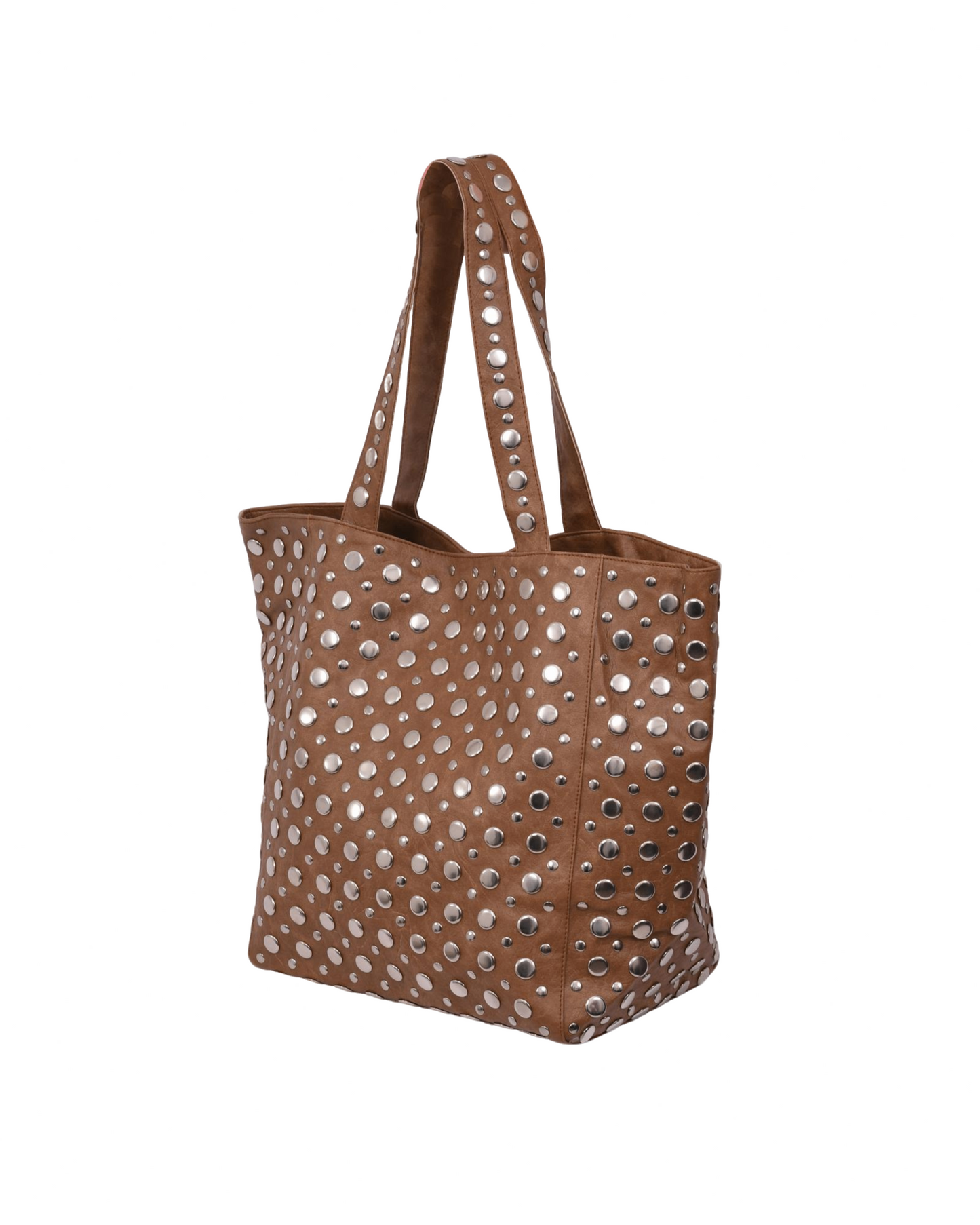 Brooke Studded Tote Bag Brown
