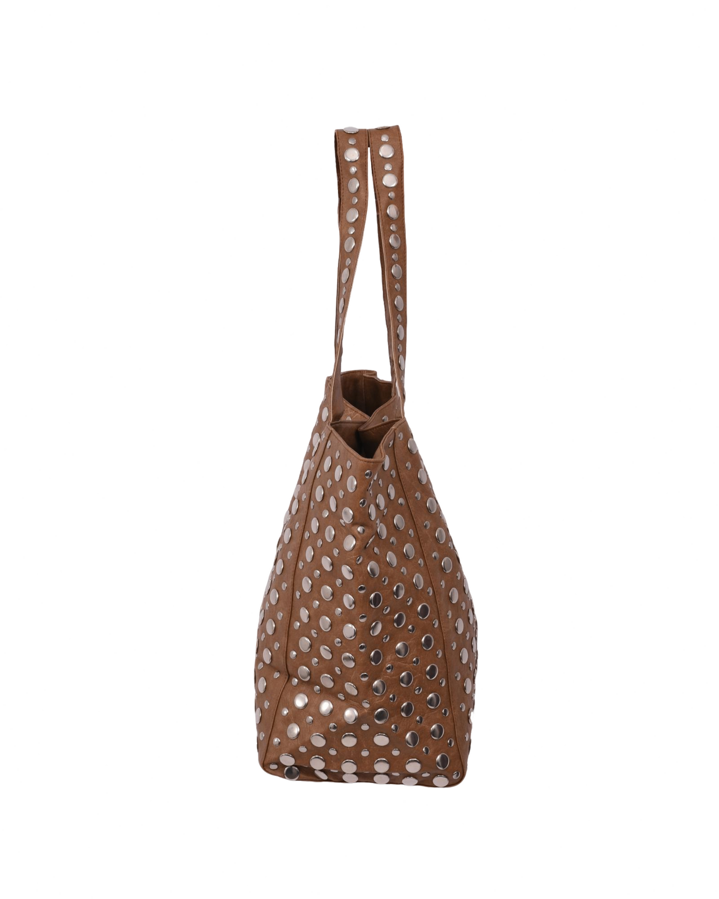 Brooke Studded Tote Bag Brown