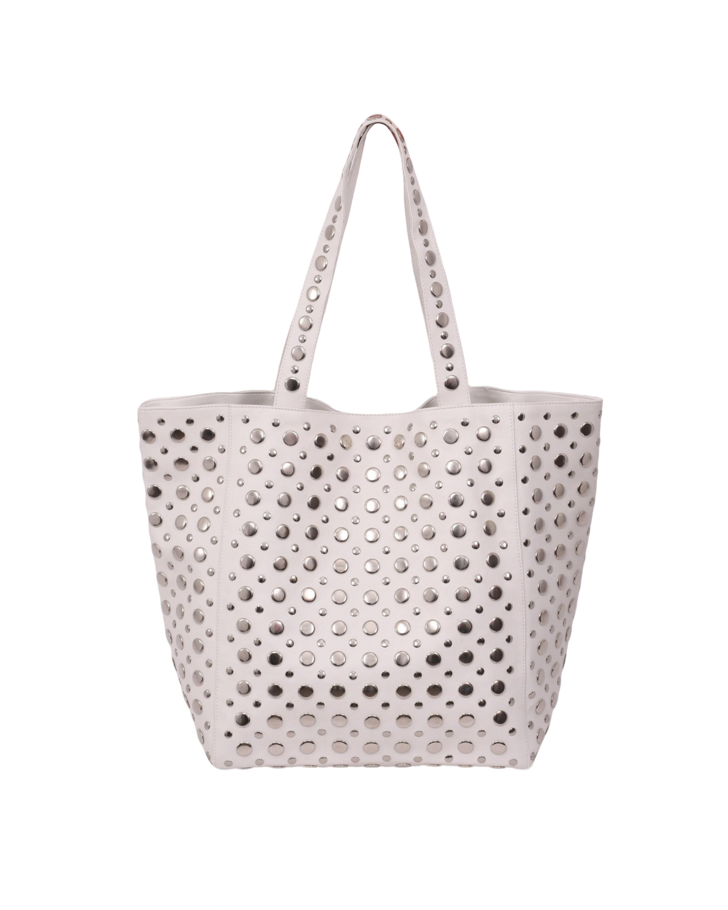 Brooke Studded Tote Bag White