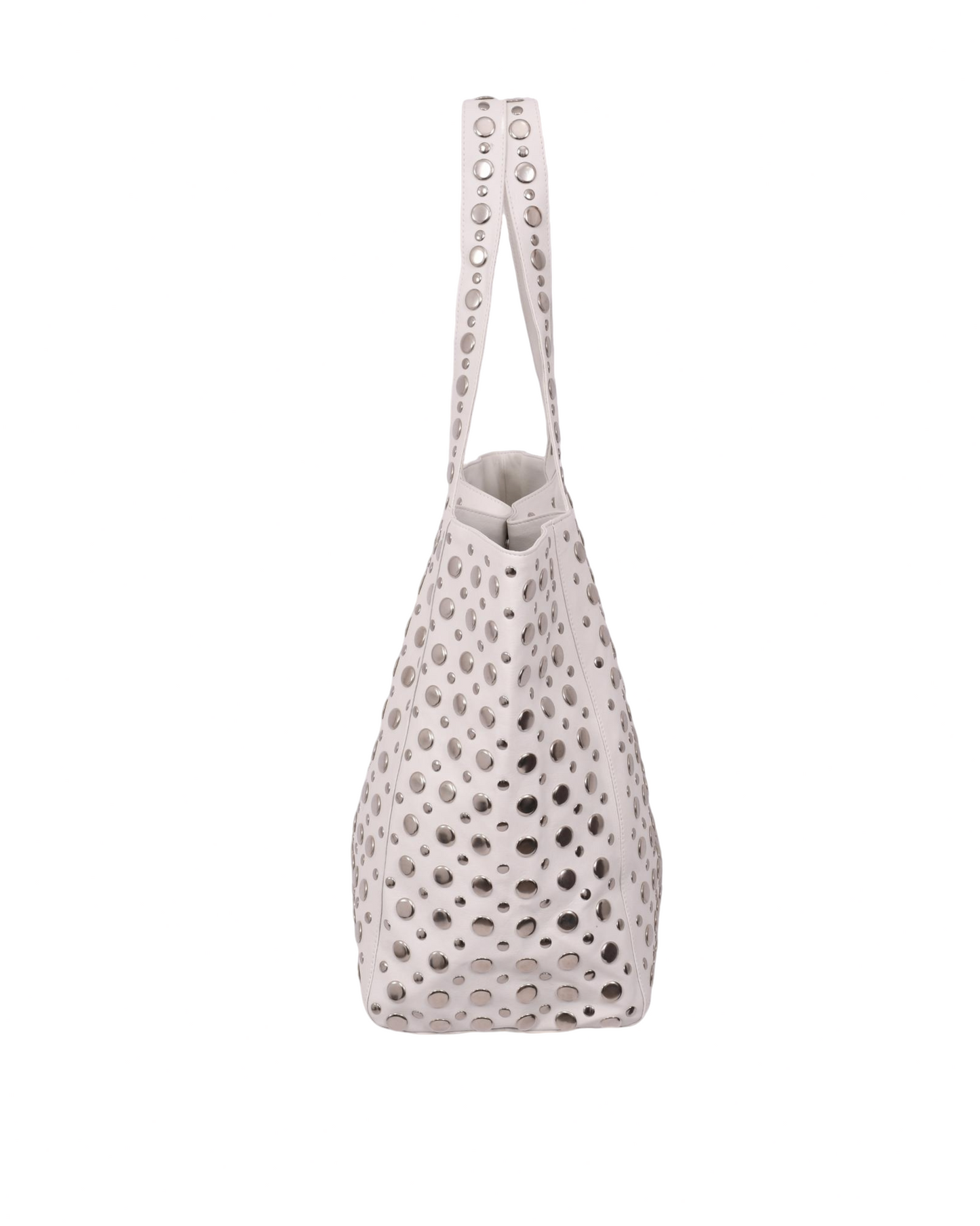 Brooke Studded Tote Bag White