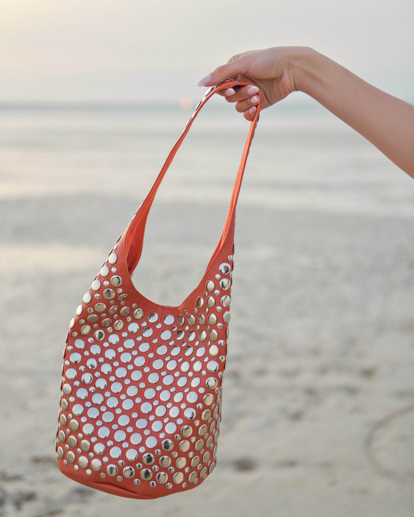 Sienna Studded Mini Handbag Red