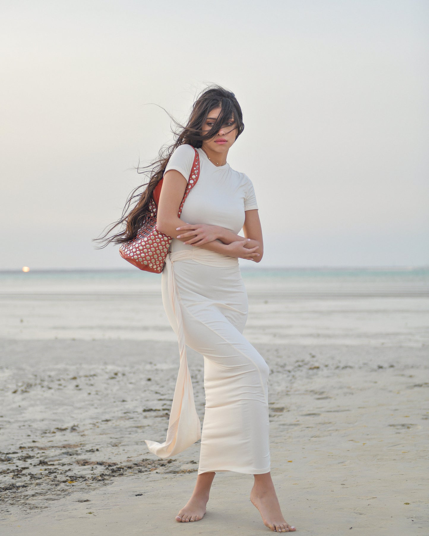 Sienna Studded Mini Handbag Red