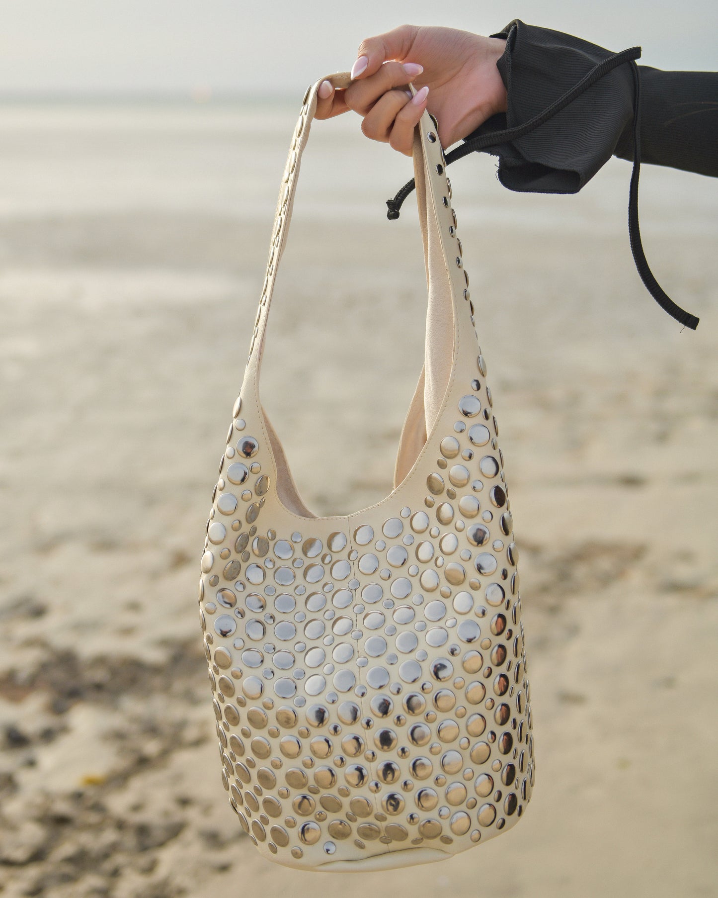 Sienna Studded Mini Handbag White