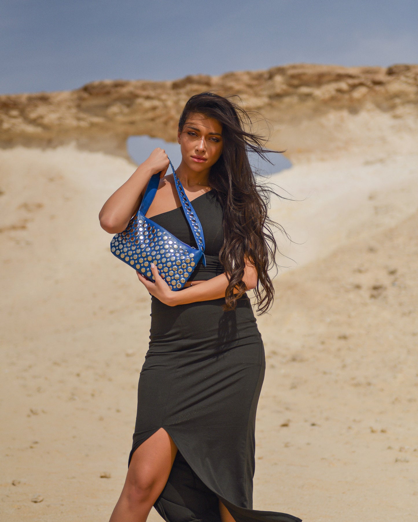 Sloane Studded Mini Handbag Blue