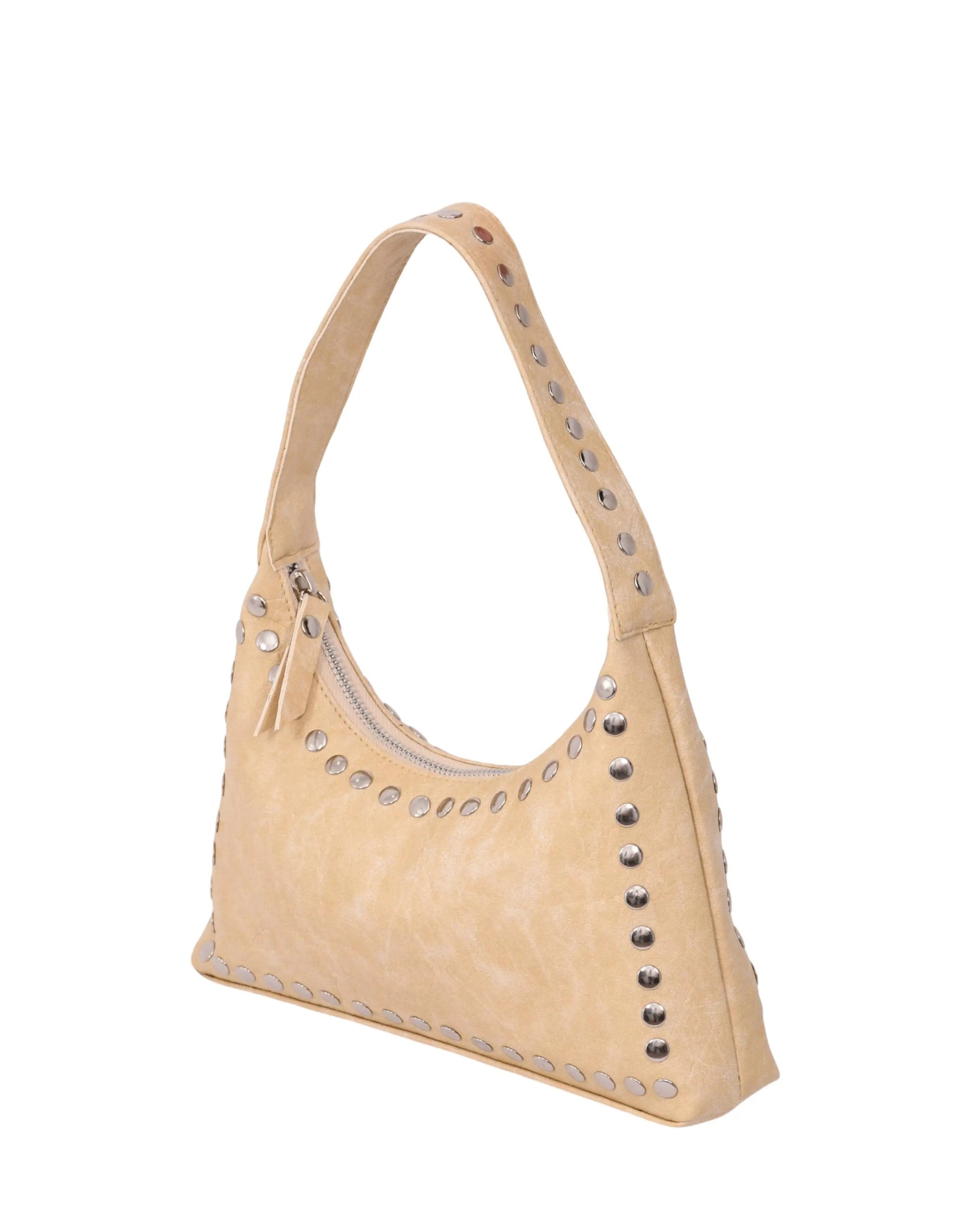Athena Studded Mini Handbag Beige