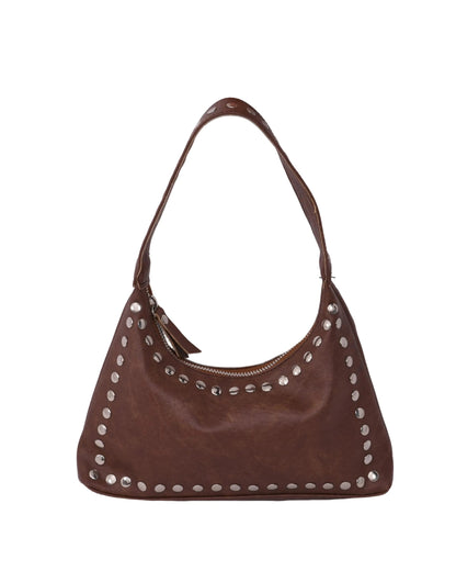 Athena Studded Mini Handbag Brown