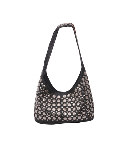 Britney Studded Shoulder Bag Grey