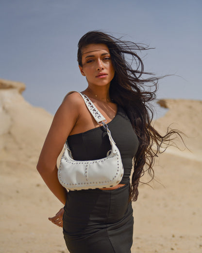 Roxy Studded Mini Handbag White