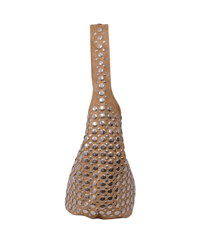 Sienna Studded Mini Handbag Beige