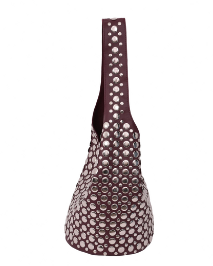 Sienna Studded Mini Handbag Maroon