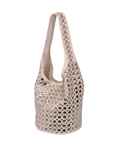 Sienna Studded Mini Handbag White