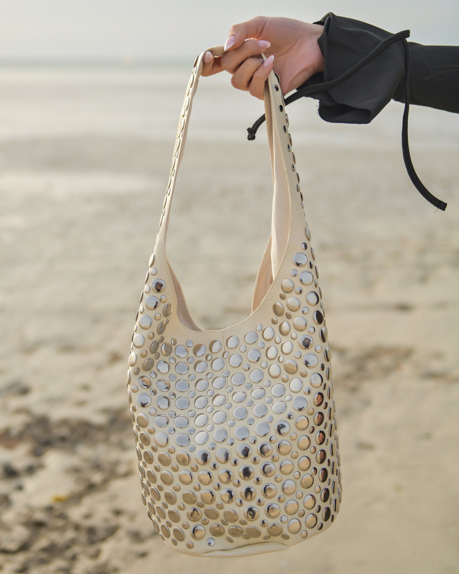 Sienna Studded Mini Handbag White