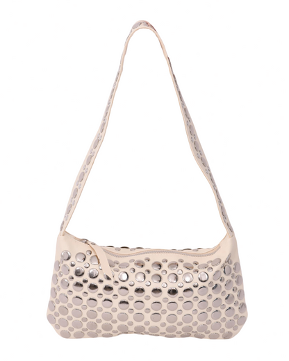 Sloane Studded Mini Handbag White