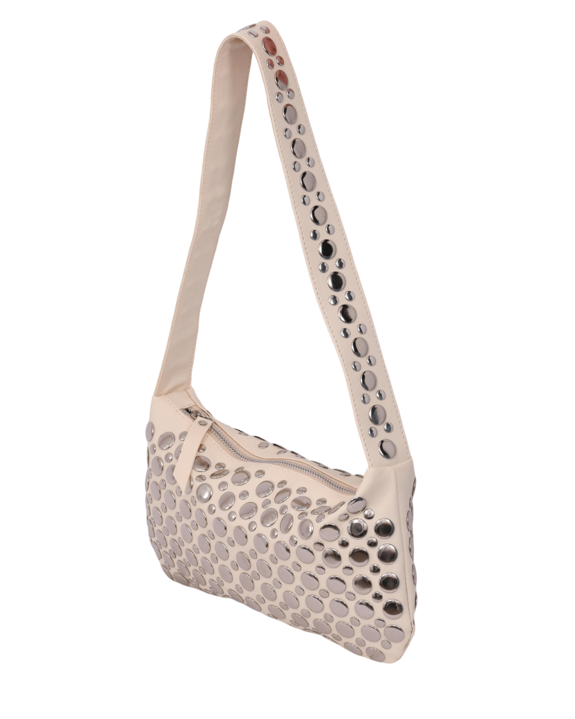 Sloane Studded Mini Handbag White